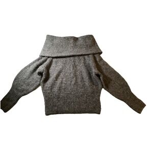 H&M Womens XS Grey Sweater Soft Warm Pullover Acrylic & Alpaca Cowl Neck